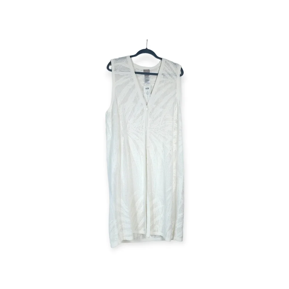 Chico's Sleeveless Palm-Stitch Long Sweater Vest Chico sz 3 xl/16 new with tags - Picture 4 of 12
